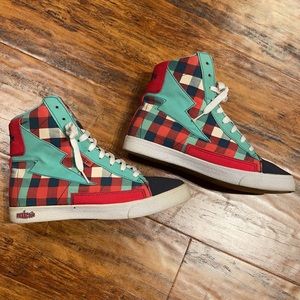 Punkrose sneakers women’s 9 plaid mix